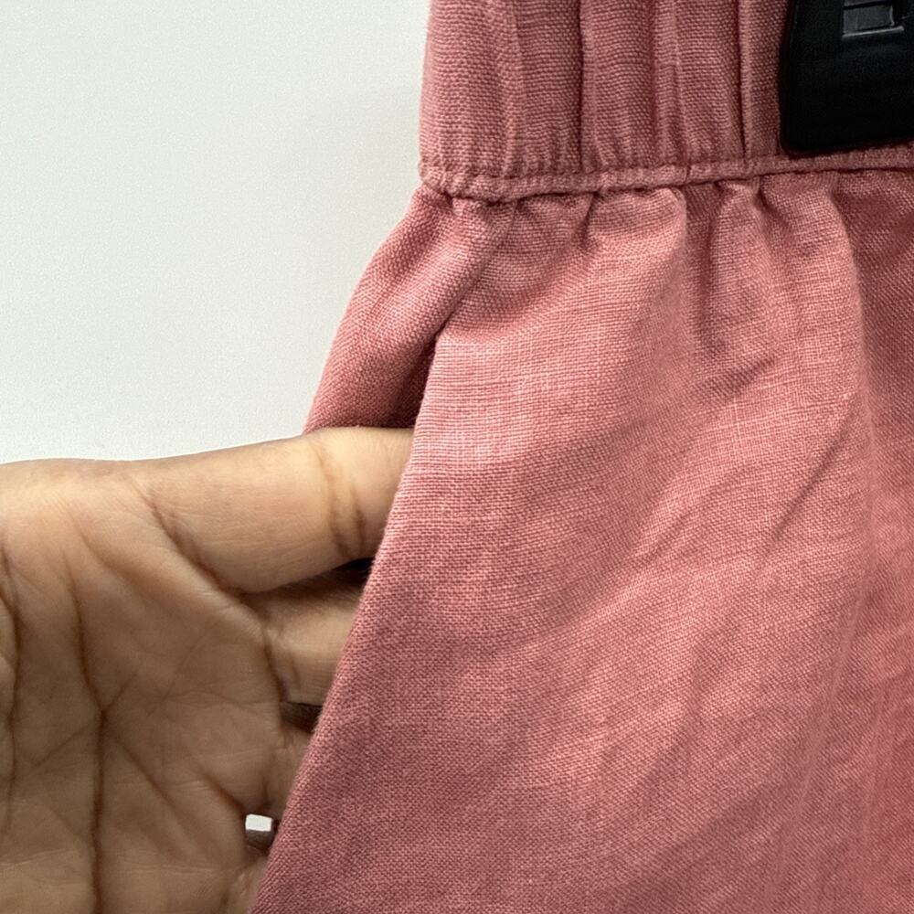 Philosophy 100% Linen Pull On Shorts Womens XL Pink Elastic Waist Casual Summer - Picture 2 of 12